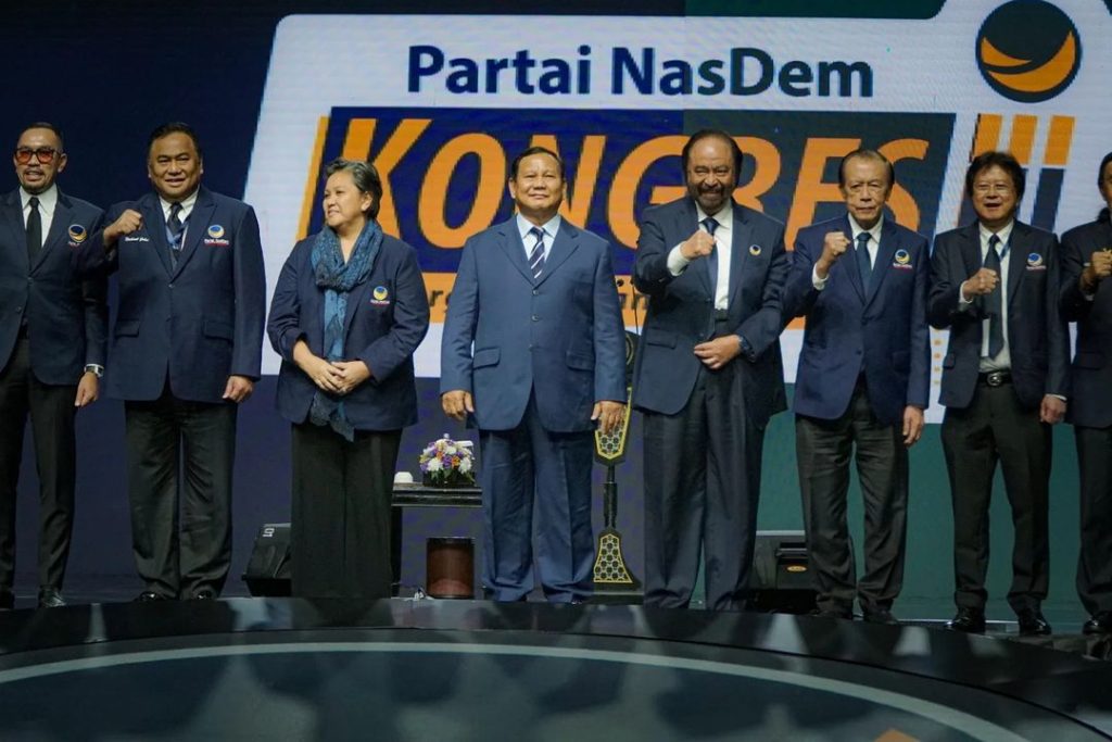 Prabowo Subianto di Kongres III Partai NasDem