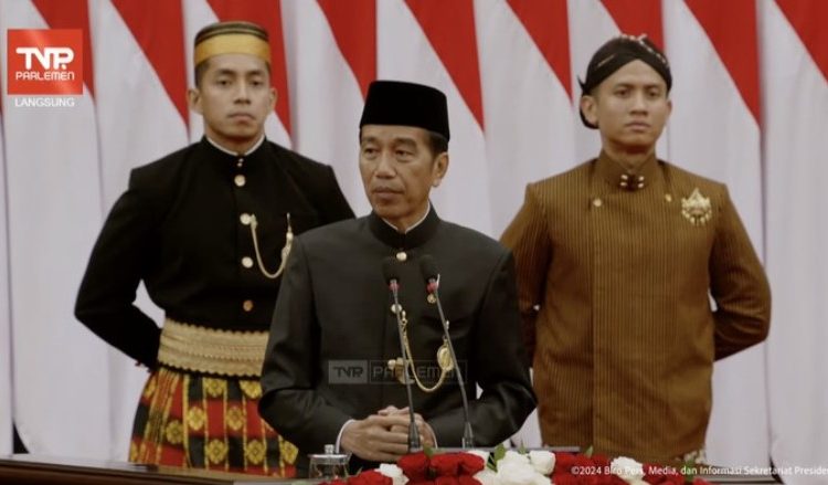 Presiden Jokowi dalam sidang MPR Tahun 2024