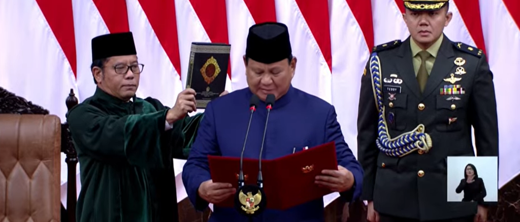 Pelantikan Prabowo Subianto sebagai Presiden RI ke-8